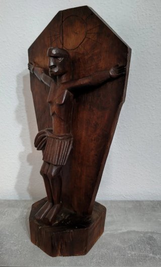 Cristo Crucificado Talla Africana Madera CRUZ
