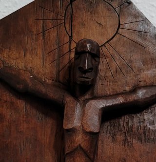 Cristo Crucificado Talla Africana Madera CRUZ