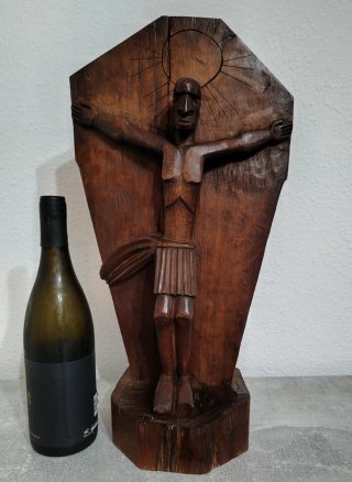 Cristo Crucificado Talla Africana Madera CRUZ