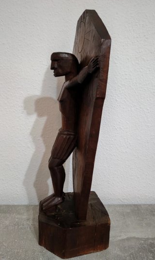 Cristo Crucificado Talla Africana Madera CRUZ