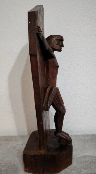 Cristo Crucificado Talla Africana Madera CRUZ