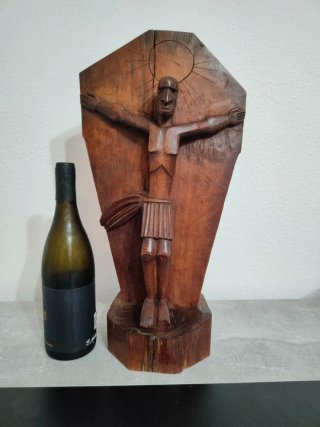 Cristo Crucificado Talla Africana Madera CRUZ