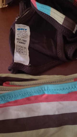 Bikini Ory Talla 46 Chocolate y Rayas