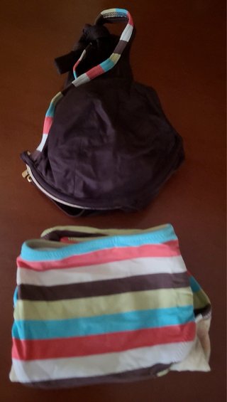 Bikini Ory Talla 46 Chocolate y Rayas