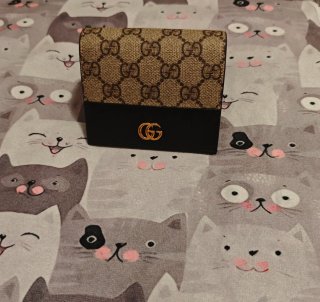 Cartera con tarjetero GG Marmont bicolor