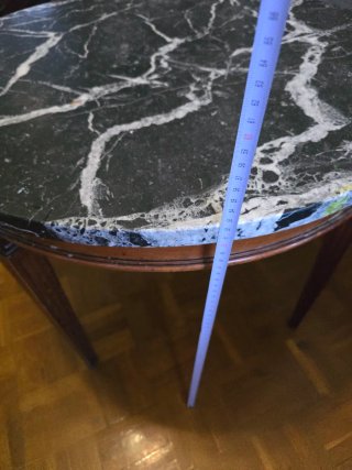 Mesa auxiliar antigua mármol redonda Imperio