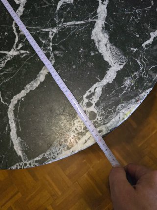 Mesa auxiliar antigua mármol redonda Imperio