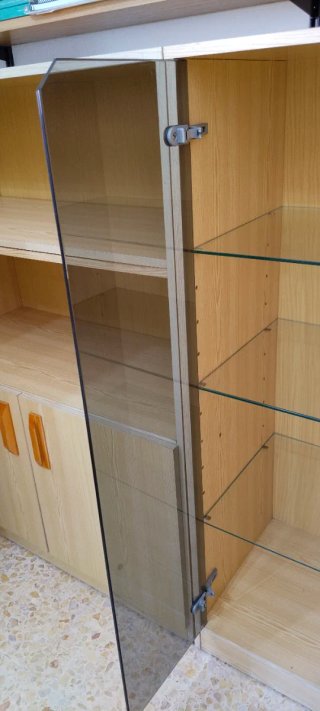 Muebles de salón madera y cristal
