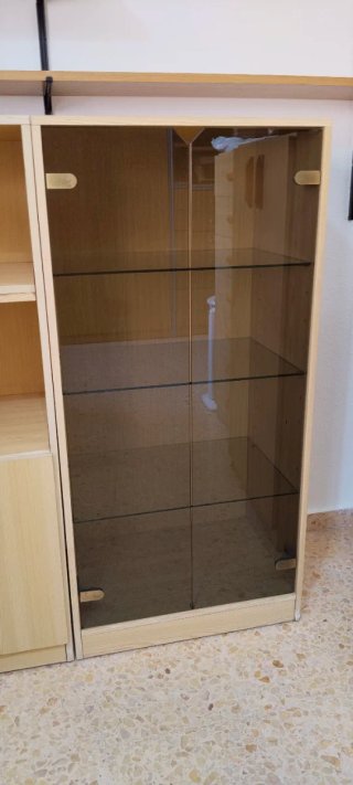 Muebles de salón madera y cristal