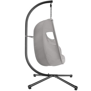 Silla colgante con soporte y cojín 160kg, gris claro