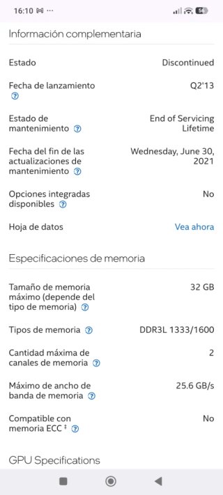 Procesador CPU Intel i7 4702MQ