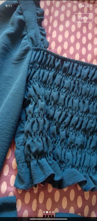 Camisa azul crop top