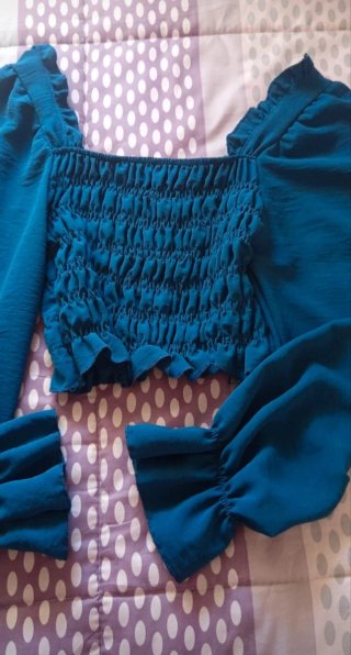 Camisa azul crop top
