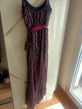 Vestido largo estampado flores