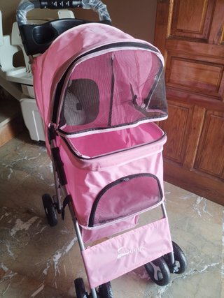 Carrito para mascotas rosa