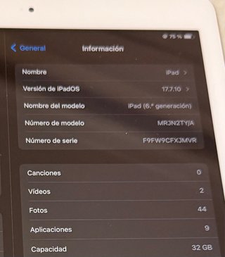 iPad 6ta Gen 2018 32GB Blanco + Cargador de regalo
