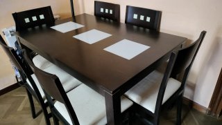 Mesa comedor extensible y 6 sillas
