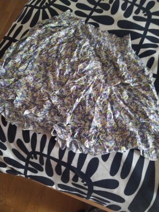 Falda azul y marrón talla M