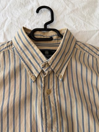 Camisa Cortefiel Talla L Rayas Beige y Azul