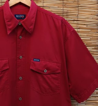 Camisa Boss Manga Corta XL Roja