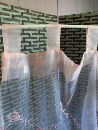 Juego de 2 Cortinas Transparentes Rosa