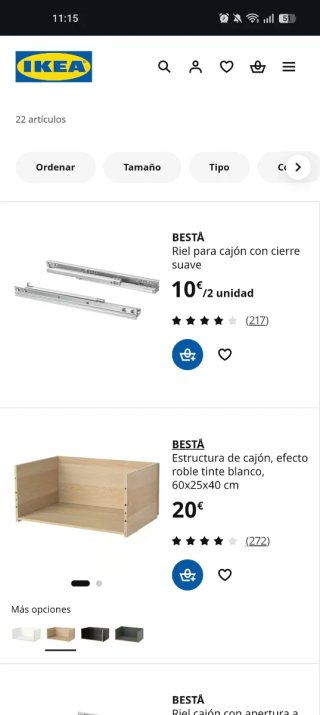 Cajón IKEA BESTÅ blanco madera