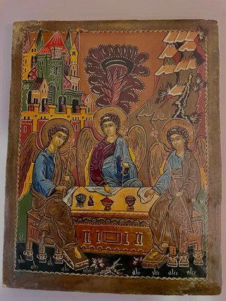 Icono Ortodoxo Santísima Trinidad Bizantino
