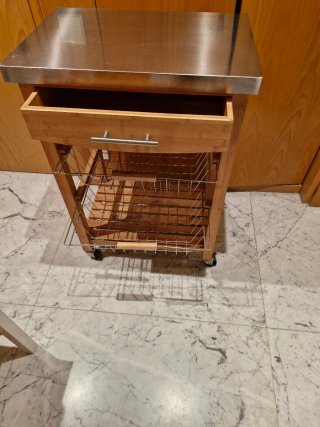 Carrito Auxiliar Cocina Madera y Metal