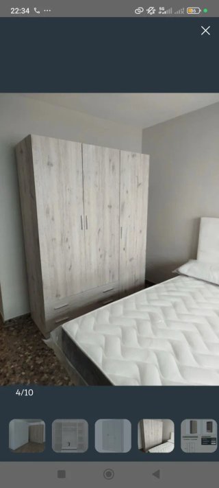 Armario de madera beige y gris