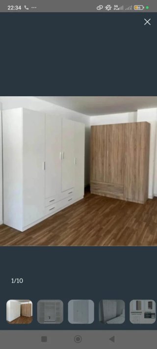 Armario de madera beige y gris