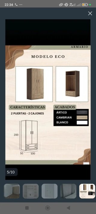Armario de madera beige y gris
