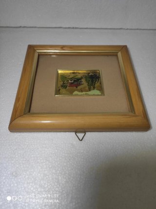 Quadro vintage casa e alberi