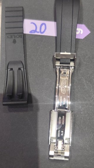 Correa Caucho Rolex 20mm Negra
