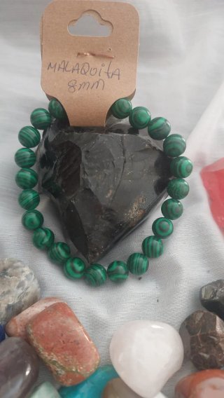 Pulsera Malaquita 8mm Piedra Natural