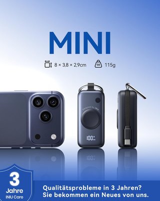 Batería Ext APPLE WATCH INIU 5000mAh Azul NUEVA