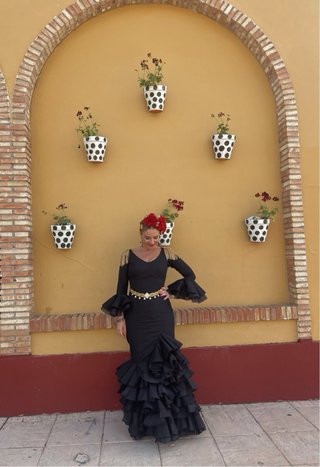 Vestido Flamenca Negro Volantes