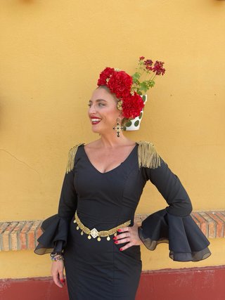 Vestido Flamenca Negro Volantes