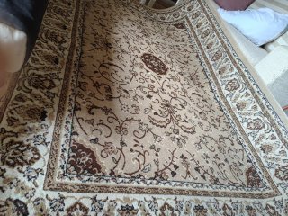 Alfombra oriental beige y marrón