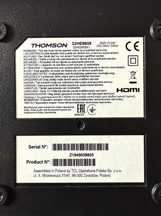 TV 32” THOMSON 32HE5606 Negra + Soporte pared