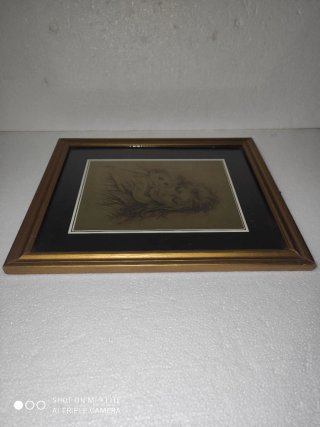 Quadro vintage madre e figlio