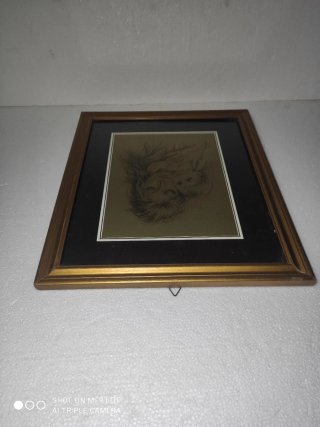 Quadro vintage madre e figlio
