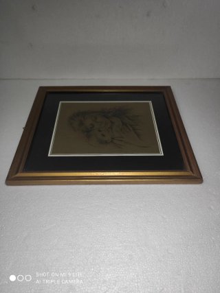 Quadro vintage madre e figlio