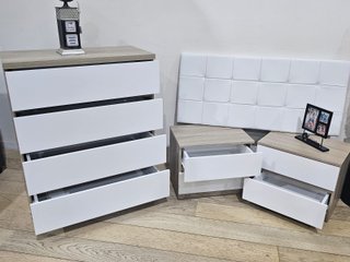 Conjunto Dormitorio Juvenil Blanco y Madera