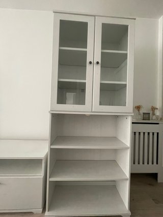 Mueble TV y vitrina IKEA blanco