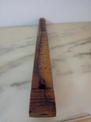 Flauto Vintage Legno-Artigianale Etnico-Decorativo