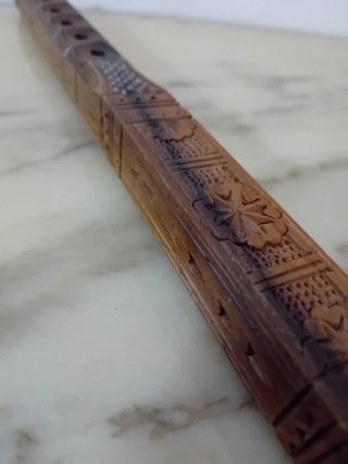 Flauto Vintage Legno-Artigianale Etnico-Decorativo