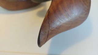 Coppia di statuette di anatre in legno vintage