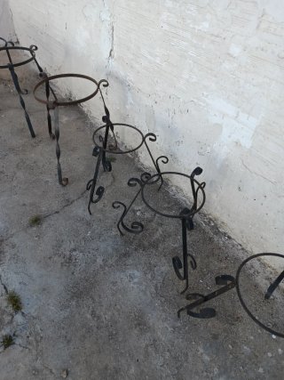 Conjunto 7 Porta Macetas Hierro Forjado
