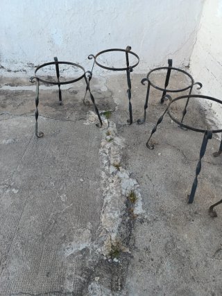 Conjunto 7 Porta Macetas Hierro Forjado
