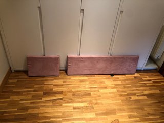 Cabecero de cama infantil rosa terciopelo